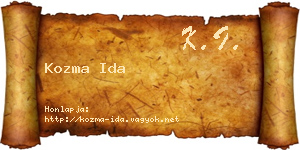 Kozma Ida névjegykártya