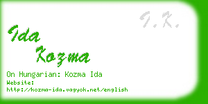 ida kozma business card